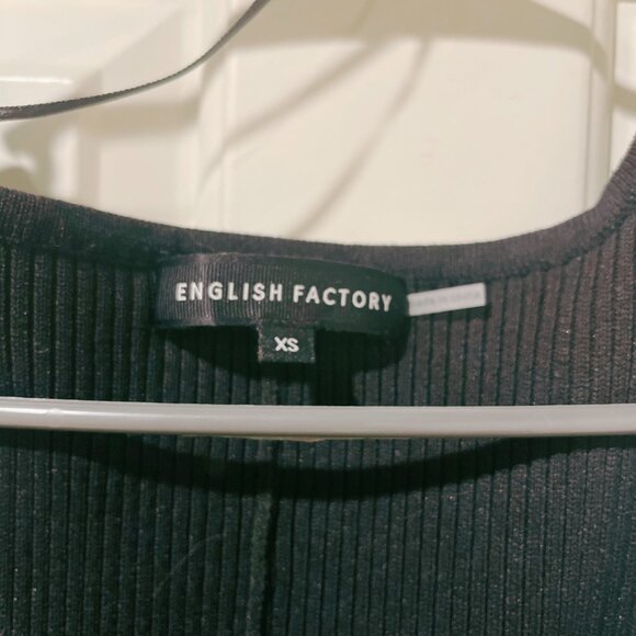 English Factory Mixed-Media Ribbed Top  Black/White XS - Picture 3 of 6